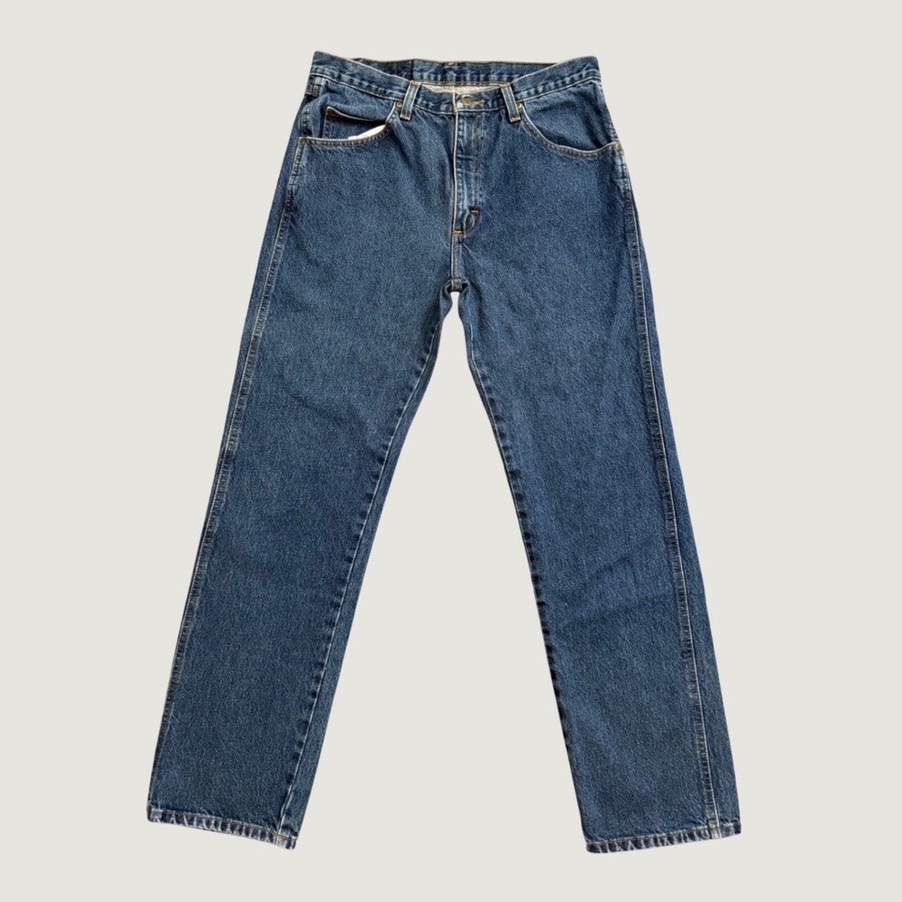 Wrangler Five Star Premium Denim Jeans Mens 33x32 Blue Straight Leg 96501MR